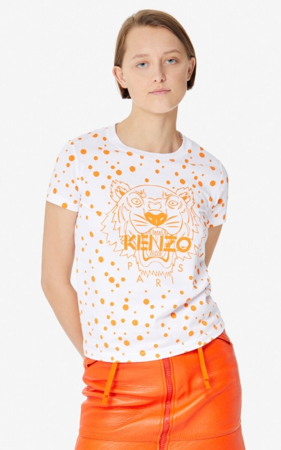 Kenzo Women Dots' Tiger T-shirt Deep Orange